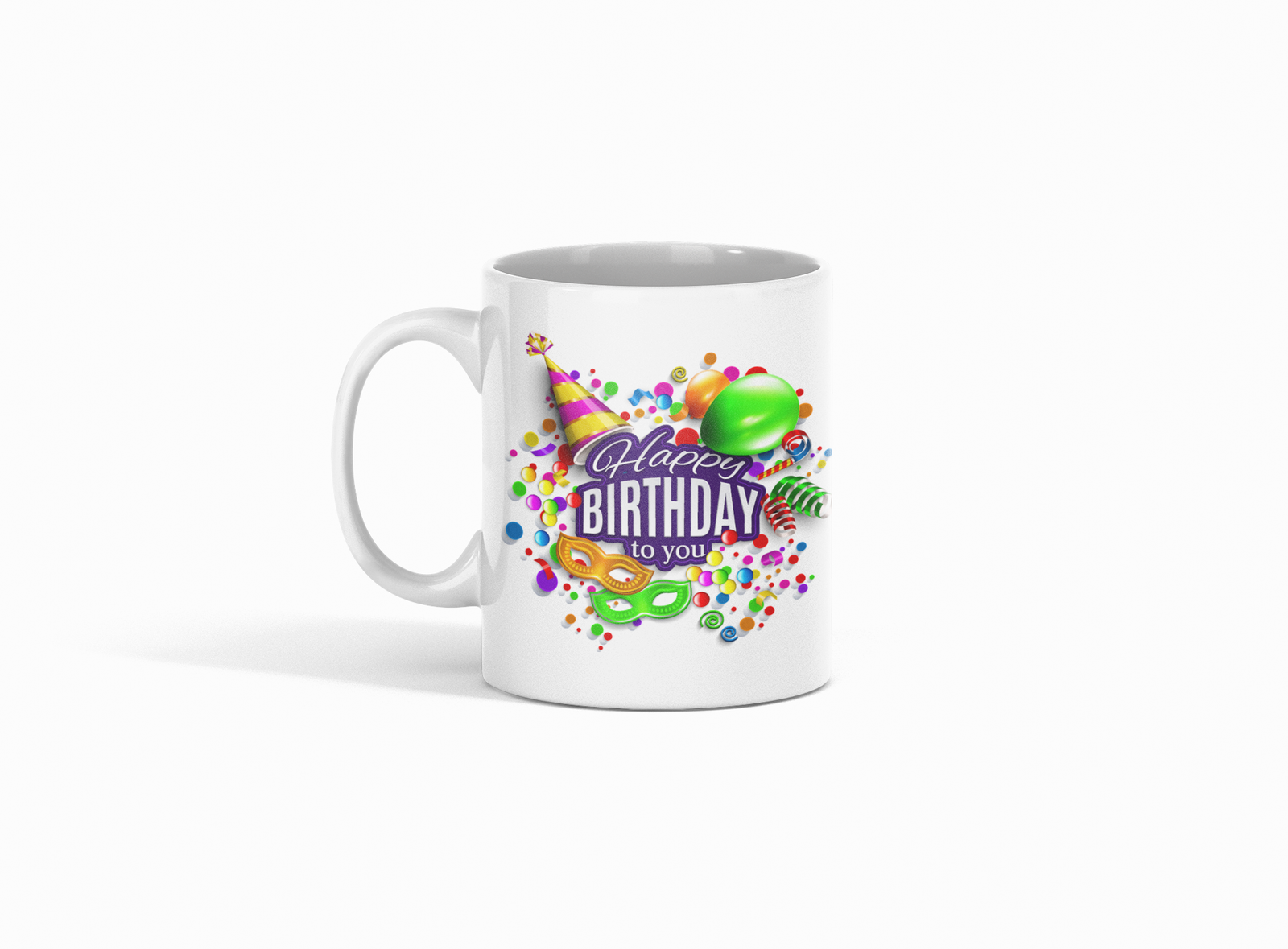 "Happy Birthday To You" printed white coffee mug