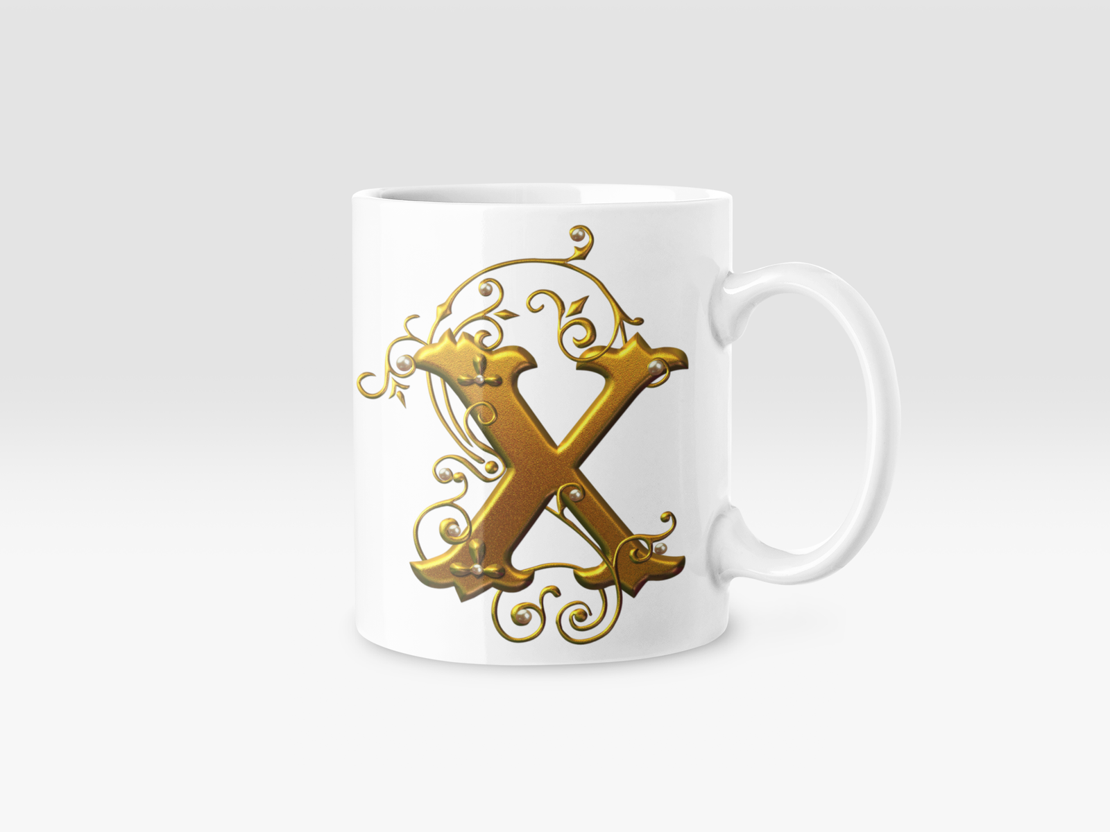 custom print white coffee mug with X