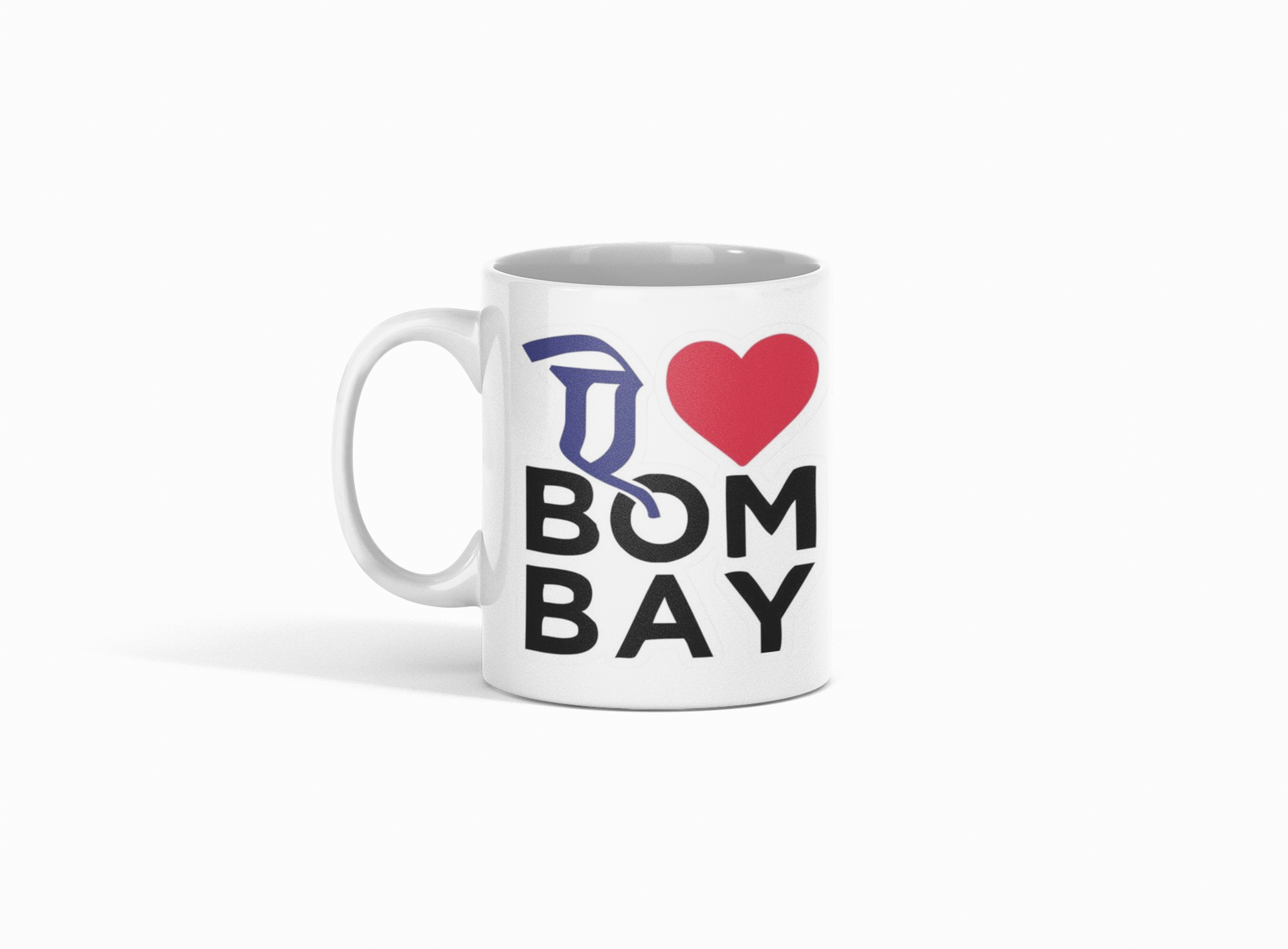 white coffee mug featuring "Ae Bombay ❤️"