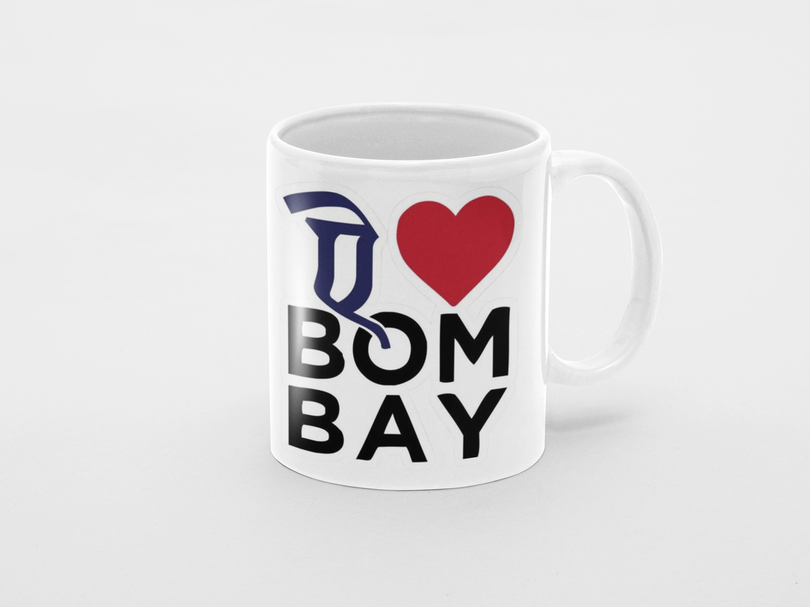 white coffee mug featuring "Ae Bombay ❤️"