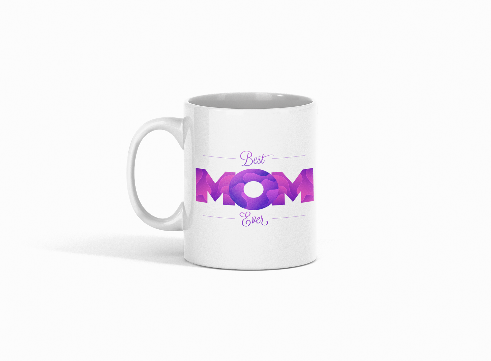 Premium White Coffee Mug featuring "Best Mom Ever" text.