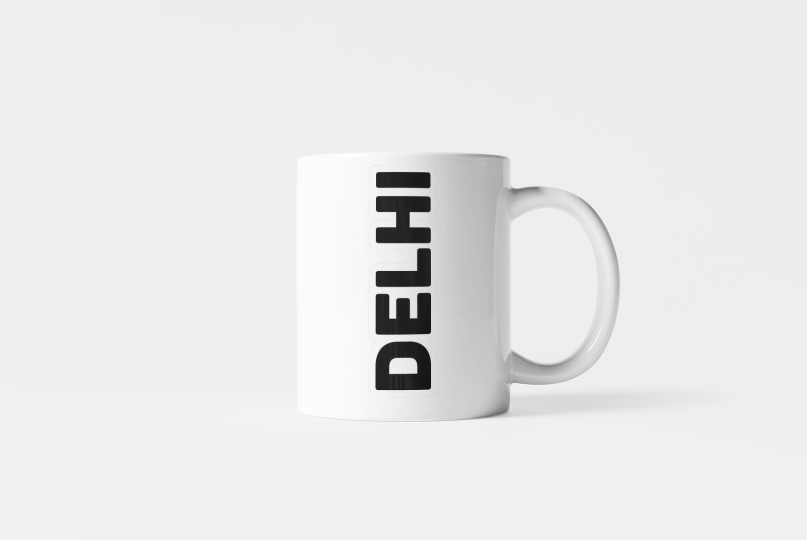 White Coffee Mug with Bold DELHI Print – Perfect Gift for Delhi Lovers