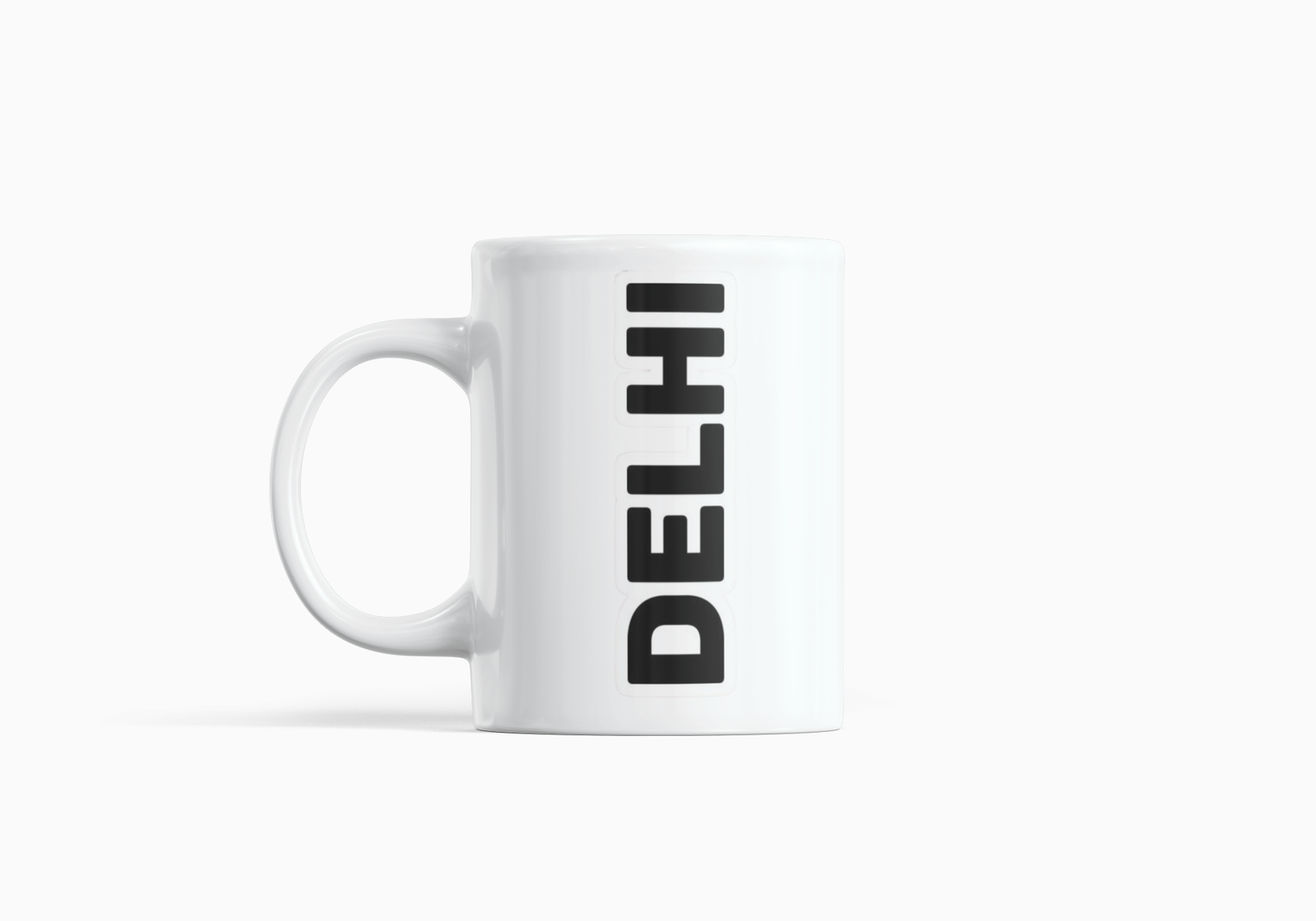 White Coffee Mug with Bold DELHI Print – Perfect Gift for Delhi Lovers