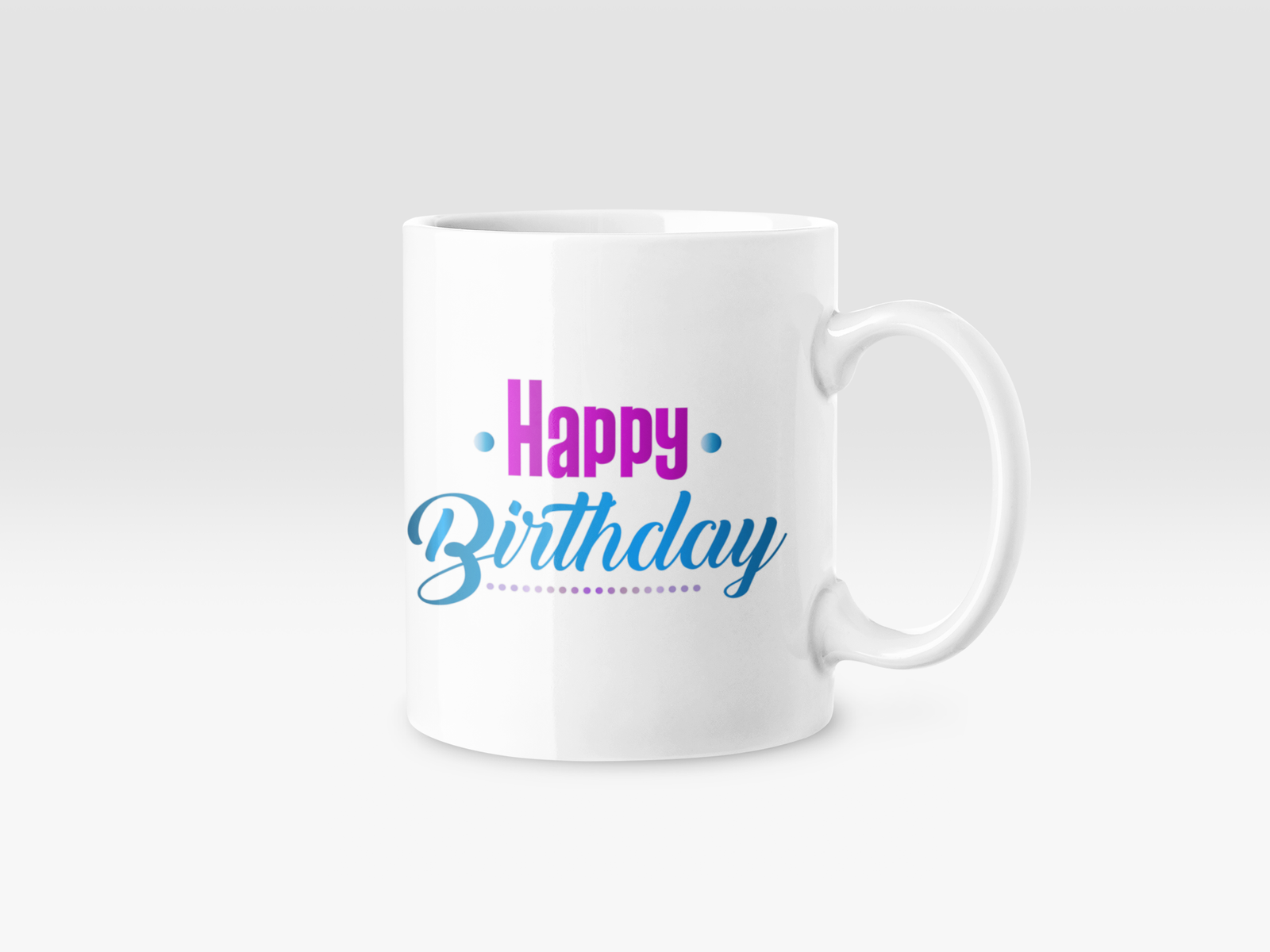 Premium White Coffee Mug with "Happy Birthday" Text