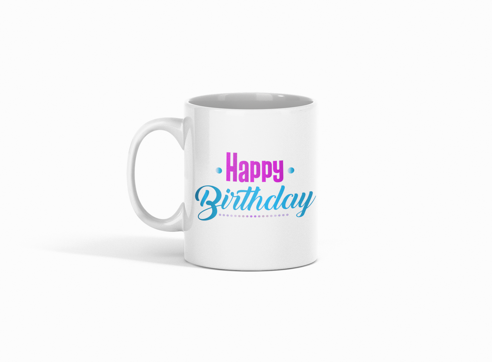 Premium White Coffee Mug with "Happy Birthday" Text