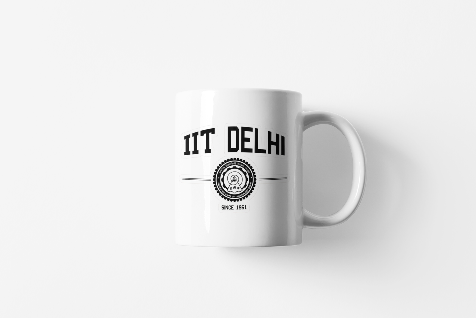 White Coffee Mug with IIT Delhi Logo & Text Print