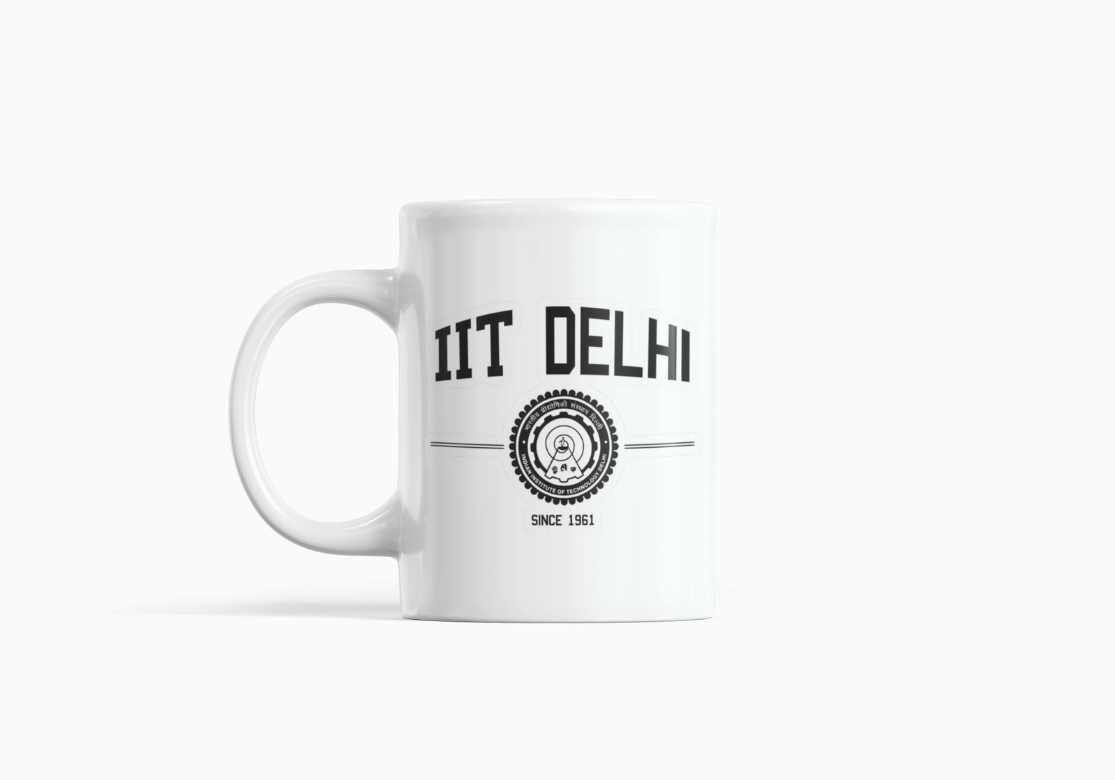 White Coffee Mug with IIT Delhi Logo & Text Print