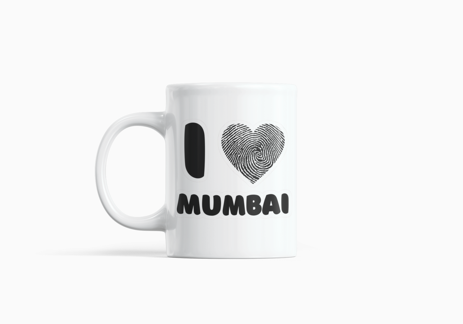 White Coffee Mug with I ❤️ Mumbai Print