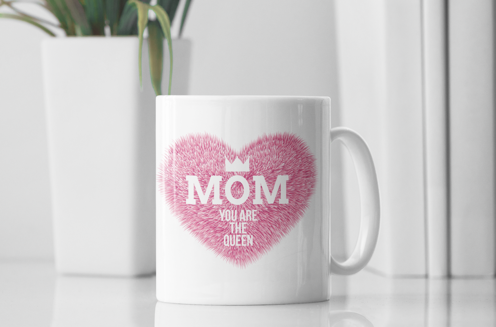 White Coffee Mug featuring "Mom, You Are the Queen"