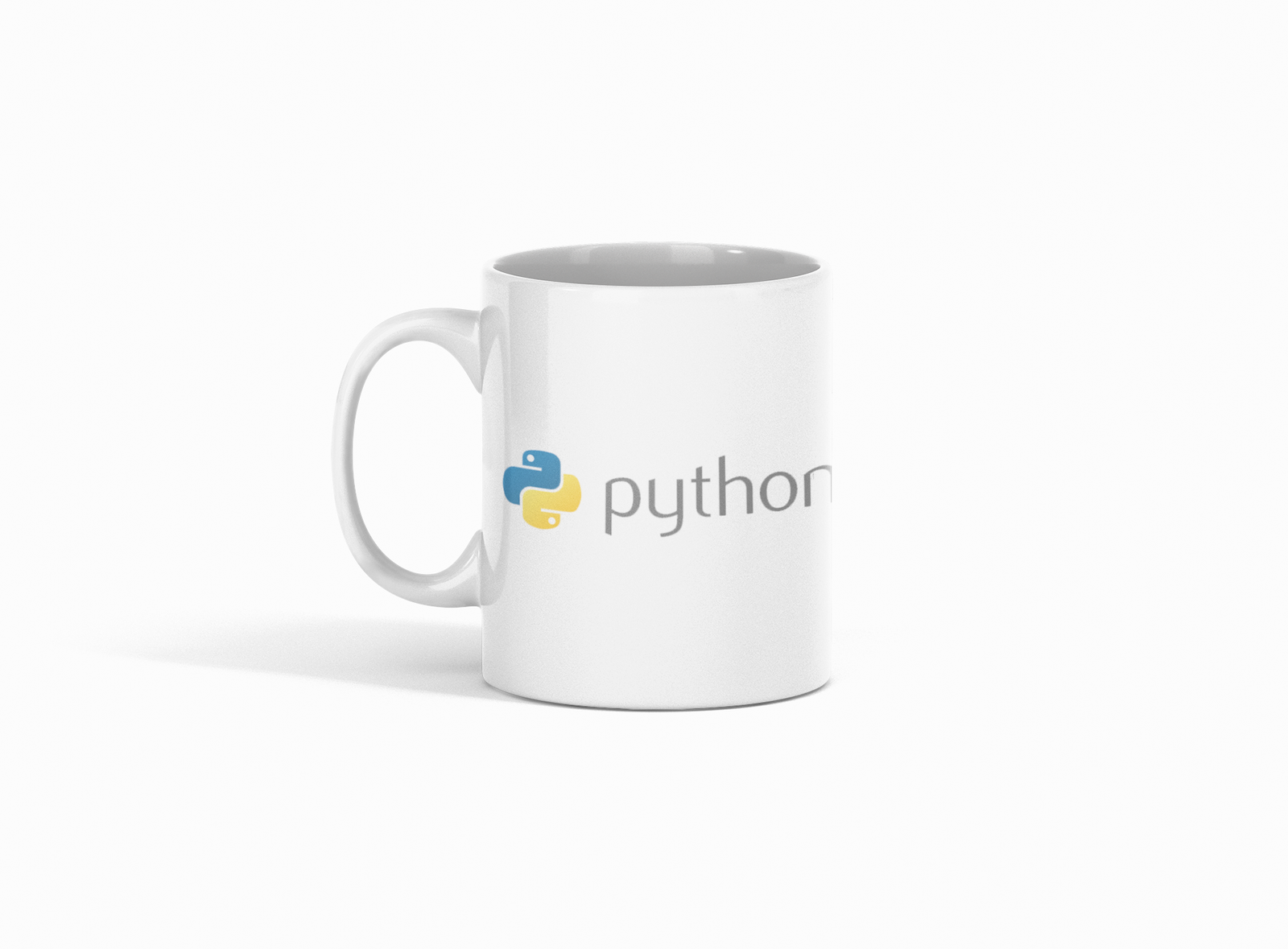 White Coffee Mug featuring the Python logo print