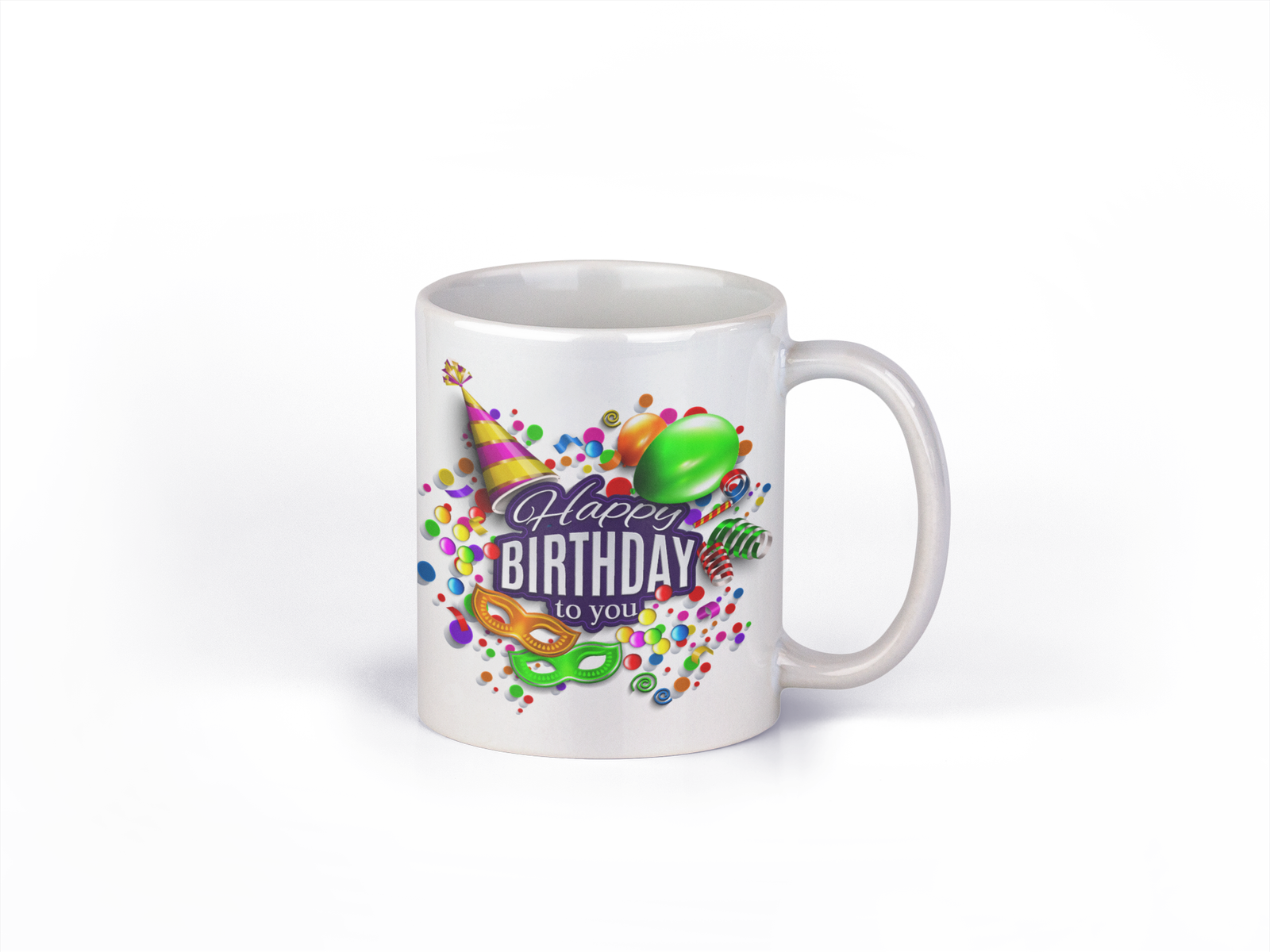 "Happy Birthday To You" printed white coffee mug