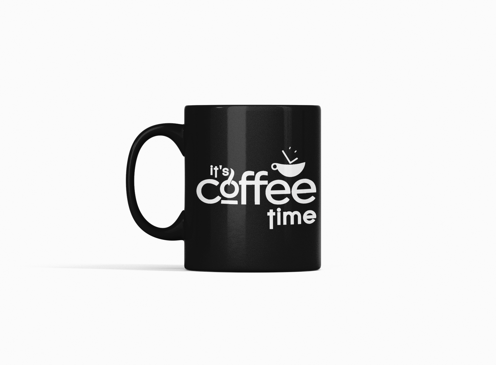 Black Coffee Mug – "It's Coffee Time" | Perfect for Coffee Lovers