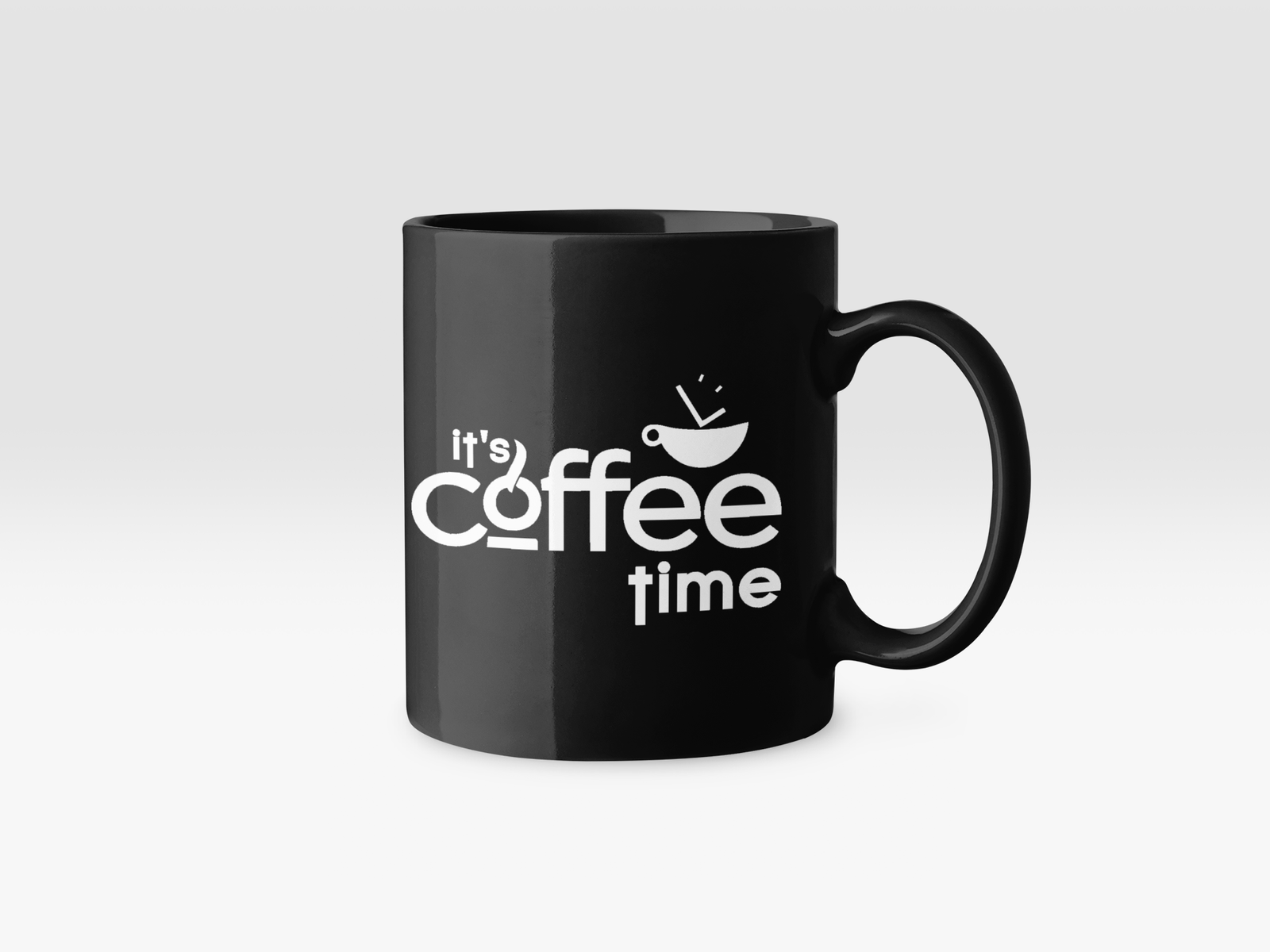 Black Coffee Mug – "It's Coffee Time" | Perfect for Coffee Lovers