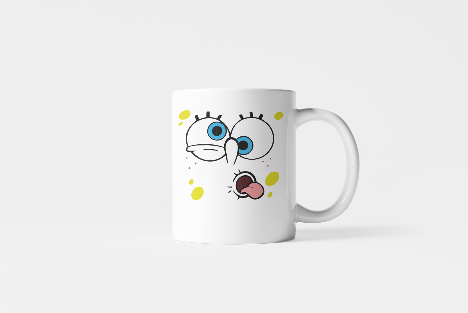 White Coffee Mug with Funny Face Design – Quirky & Playful Mug for Coffee Lovers